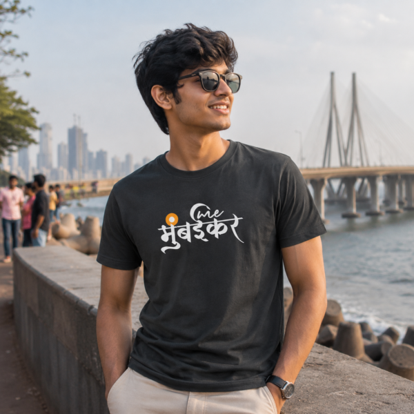 मी मुंबईकर | Me Mumbaikar | Men's Tshirt | Charcoal Gray मी मुंबईकर | Me Mumbaikar | Men's Tshirt | Charcoal Gray